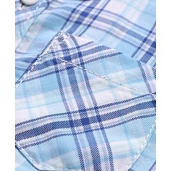 Babyhug Cotton Woven Half Sleeves Regular Collar Checkered Shirt - Blue