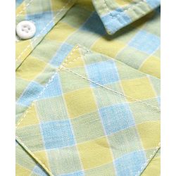 Babyhug Cotton Woven Half Sleeves Regular Collar Checkered Shirt - Yellow