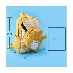 Babyhug Teddy Bear Applique Fashion Backpack - Yellow