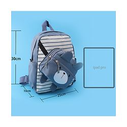 Babyhug Teddy Bear Applique Fashion Backpack - Blue