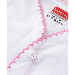 Babyhug 100% Cotton Woven Sleeveless Front Open Solid Color Jhabla Pack of 5- White