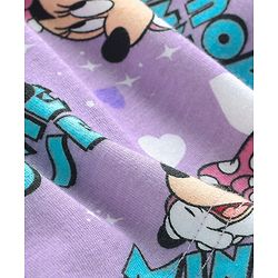 Babyhug Disney Cotton Knit Sleeveless Frocks with Minnie Mouse Graphic & Frill Detailing Pack of 2 - Purple & Pink