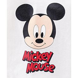 Babyhug Disney Single Jersey Knit Full Sleeves T-Shirt & Joggers Set With Micky Mouse Graphics - White & Blue