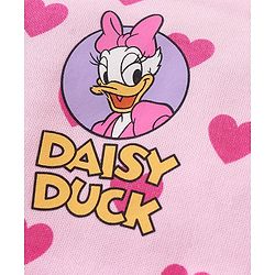 Babyhug Disney Cotton Knit Cap Mittens & Booties Set with Heart & Daisy Duck Graphic - Pink