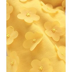 Babyhug 100% Cotton Knit Full Sleeves Sweatshirt with Butterfly Lace Embroidered & Floral Applique - Yellow