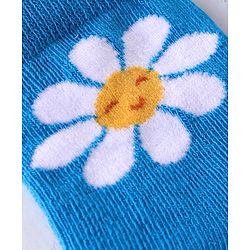 Cutewalk By Babyhug Anti Bacterial Ankle Length Floral & Polka Dots Design Socks Pack of 3 - Blue Yellow & Pink