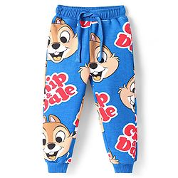 Babyhug Disney Single Jersey Knit Full Length Lounge Pants With Chip'N Dale Graphics - Blue