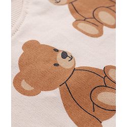 Babyhug Cotton Knit Full Sleeves Sweatshirts with Text & Bear Graphics Pack of 2 - Red & White