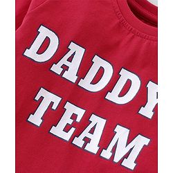 Babyhug Cotton Knit Full Sleeves T-Shirt with Text Print - Red