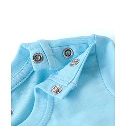 Babyhug Cotton Knit Full Sleeves T-Shirt with Animal & Text Print - Blue