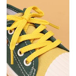 Cute Walk by Babyhug Lace Up Casual Canvas Shoes Patch Applique - Green