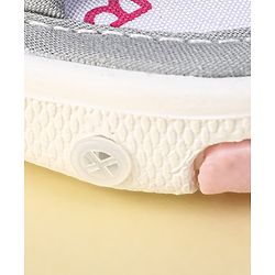 Cute Walk By Babyhug Sandals With Velcro Closure & Bow Applique - Grey