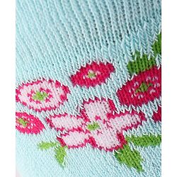 Cute Walk by Babyhug Terry Knit Anti-Bacterial Ankle Length Floral & Polka Dots Design Socks Pack of 3 - Pink Peach & Blue