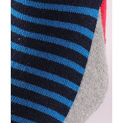 Cute Walk by Babyhug Terry Knit Anti-Bacterial Ankle Length Striped & Football Design Socks Pack of 3 - Blue White & Grey