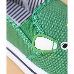Cute Walk by Babyhug Slip on Casual Shoes with Bear Print- Green