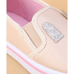 Cute Walk by Babyhug Slip on Casual Shoes with Kitty Print- Beige