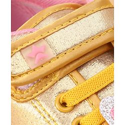 Cute Walk by Babyhug Shoes Kitty Print with Velcro Closure - Gold