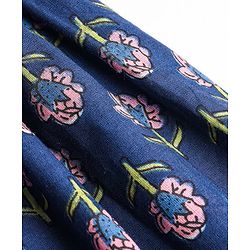 Babyhug Woven Three Fourth Sleeves Floral Printed Kurta & Gharara Set with Dupatta - Blue