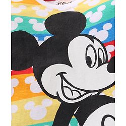 Babyhug Disney Cotton Knit Full Sleeves Night Suit With Mickey Mouse Graphics - Multicolor