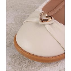 Cute Walk by Babyhug Velcro Closure Ballerina with Heart Applique - Beige