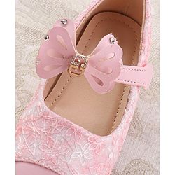 Cute Walk by Babyhug Ballerina with Velcro Closure & Bow Applique - Pink