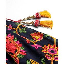 Babyhug Woven Sleeveless Sequinned & Floral Embroidered Choli With Lehenga and Georgette Dupatta - Hot Pink
