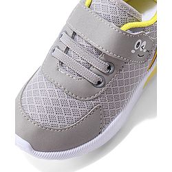Cute Walk by Babyhug Velcro Closure Sneakers With Animal Print Detailing - Grey