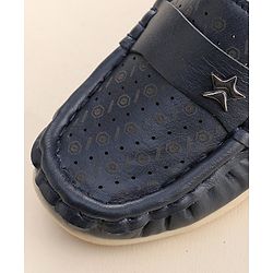Cute Walk by Babyhug Formal Slip On Shoes With Star Applique - Blue