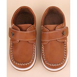 Cute Walk by Babyhug Velcro Closure Formal & Party Wear Shoes with Applique - Brown