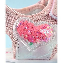 Cute Walk by Babyhug Velcro Closure Sandals with Heart Applique - Pink