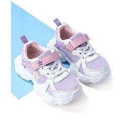 Cute Walk by Babyhug Sneaker with Velcro Closure - White & Purple