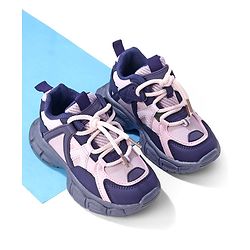 Cute Walk by Babyhug Lace Up Sneakers - Purple
