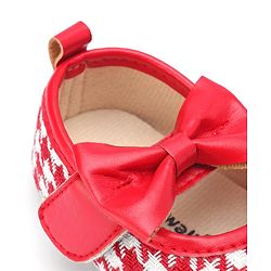 Cute Walk by Babyhug Velcro Closure Booties Bow Applique - Red