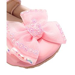 Cute Walk by Babyhug Velcro Closure Booties Bow Applique - Pink