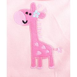 Babyhug Cotton Bibs Dinosaur Embroidery Set of 3 - Pink & White