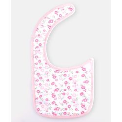 Babyhug Cotton Bibs Dinosaur Embroidery Set of 3 - Pink & White