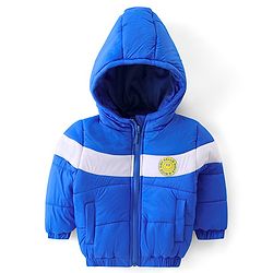 Babyhug Woven Full Sleeves Hooded Quilted Jacket Striped - Pink & Yellow main image 0