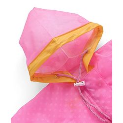 Babyhug Full Sleeves Below Knee Length Hooded Raincoat with Polka Dots & Unicorn Print - Pink