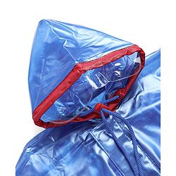 Babyhug Full Sleeves Below Knee Length Hooded Raincoat with Monster Print - Blue