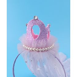 Babyhug Tiara Styled Hair Bands Free Size - Light Pink