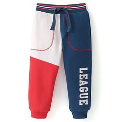 Babyhug French Terry Full Length Lounge Pant Text Print - Multicolour
