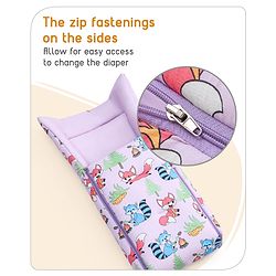 Babyhug Premium Bedding Super Saver Combo Fox Print Set of 3 - Lilac| 100% Cotton Fabric| New Born Gifting Option| For Boys and Girls| Pillows and Bolsters| Light Weight and Travel Friendly| Baby Safe Material| Delicate on Baby's skin| Breathable Fab