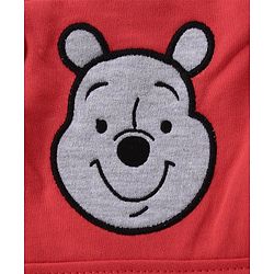 Babyhug Disney Knit Full Sleeves Winnie The Pooh Graphic T-Shirt Terry Dungaree Set & Applique Detailing Dungaree - Red