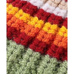 Babyhug Cable Knit Design Woollen Cap with Pom Pom - Yellow & Green