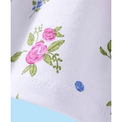 Babyhug Single Jersey Knit Sleeveless Frock With Floral Print - White