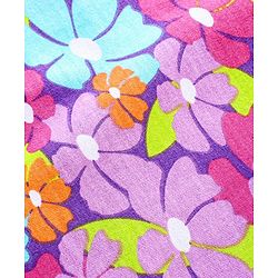 Babyhug Cotton Knit Full Sleeves Polka Doted Top with Floral Printed Dungaree - White & Purple