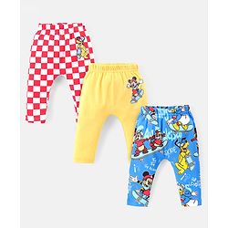 Babyhug Marvel Interlock Knit Full Length Diaper Leggings with Spiderman Graphics Pack of 3 - Red Light Blue & White main image 0