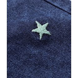 Babyhug Denim Full Length Jeans with Star Embroidery - Blue