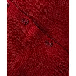 Babyhug Knitted Full Sleeves Front Open Solid Colour Sweater - Maroon
