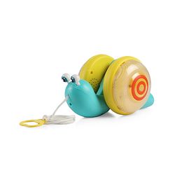 Babyhug Premium Battery Operated Snail Pull Along Toy With Music & Lights - Sky Blue